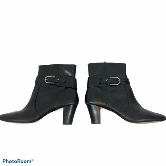 Anne Klein Gansee Black Ankle Boots Size 10 - Picture 5 of 11